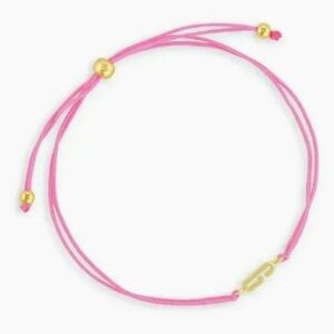 Gorjana alphabet prism bracelet adjustable string neon pink 18k gold plated G